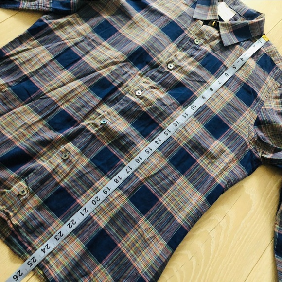 Paul Smith Checkered Cotton Shirt in Blue Made in Italy Size S - Picture 10 of 10